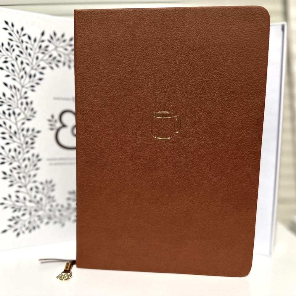 Grayter Good x Archer & Olive Bullet Journal with Coffee Cup logo